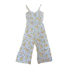 Xhilaration Pastel Blue Floral Jumpsuit Size XXL Cottagecore Soft Girl Aesthetic